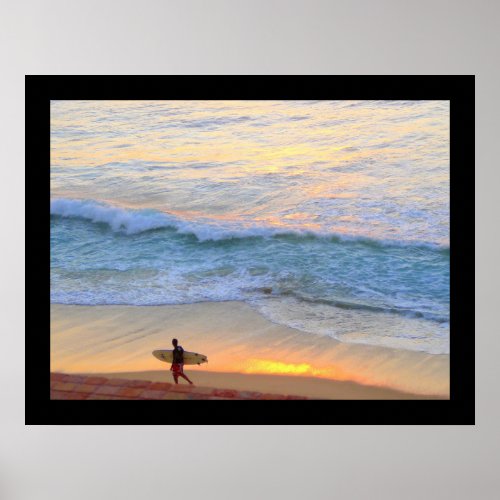 Surfing in Baja Mexico print