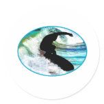 Surfing in Curling Wave Stickers