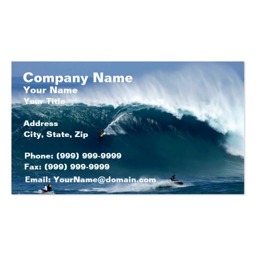 Surfing in Hawaii 2 Business Cards (front side)