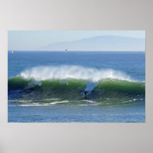 Surfing in Santa Cruz Print