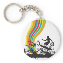 surfing into rainbows keychains