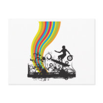 surfing into rainbows postcard