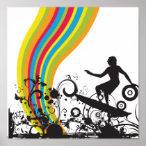 surfing into rainbows poster