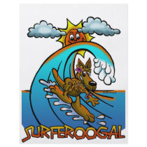 SURFING KANGAROO  CARTOON FLYER