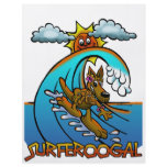 SURFING KANGAROO  CARTOON FLYER