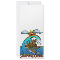 SURFING KANGAROO CARTOON RACK CARD