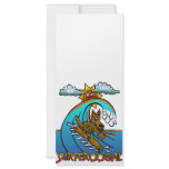 SURFING KANGAROO CARTOON RACK CARD
