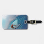 Surfing large blue wave Mentawai Islands Bag Tags