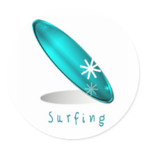 Surfing Logo Stickers