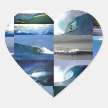 Surfing ocean waves montage stickers