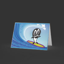 Surfing Orca Greeting Card