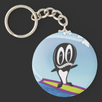 Surfing Orca Keychain keychains