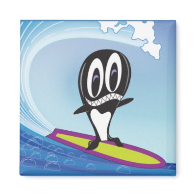 Surfing Orca Magnet by rclord