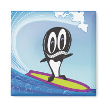 Surfing Orca Magnet