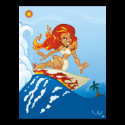 Surfing Pele Poster