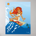 Surfing Pele Poster posters