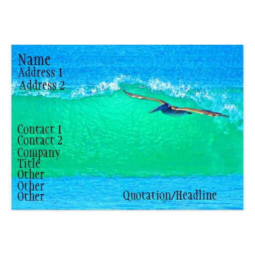 Surfing Pelican Business Card (front side)