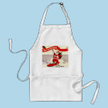 Surfing Retro Santa Apron aprons