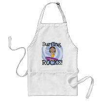 Surfing Rocks African American Girl Tshirts Aprons