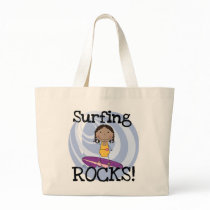 Surfing Rocks African American Girl Tshirts Bag