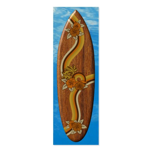 Surfing Safari Surfboard Bookmark Business Card (front side)