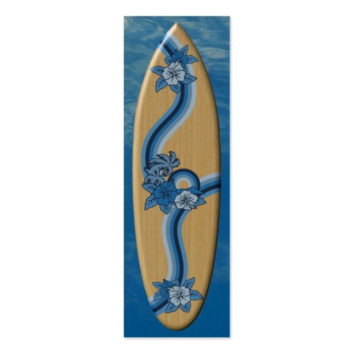Surfing Safari Surfboard Bookmark Business Cards (front side)