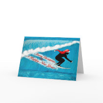 Surfing Santa Christmas Card by Surfwearzcom Surfing Santa Christmas Card
