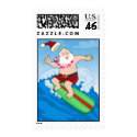 Surfing Santa Funny Christmas stamp