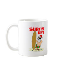 Surfing Santa mugs by TeeZazzle Surfing Santa mugs