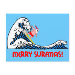 Surfing Santa Post Cards