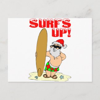 Surfing Santa Postcard