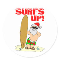 Surfing Santa stickers