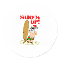 Surfing Santa stickers
