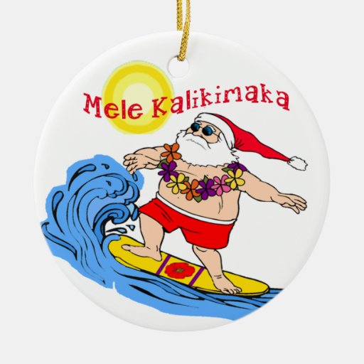 surfing santa tropical hawaiian christmas ornament zazzle surfing santa tropical hawaiian christmas ornament zazzle