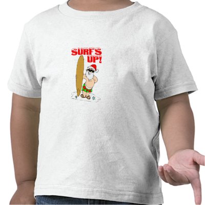 Surfing Santa Tshirt by TeeZazzle