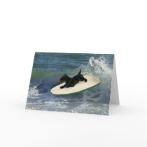 Surfing Scottish Terrier Greeting Cards
