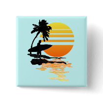 Surfing Sunrise Pin