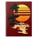 Surfing Sunrise Spiral Note Book