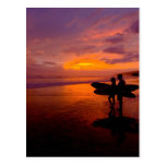 surfing sunset postcards