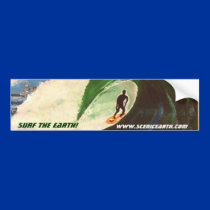Surfing Surf the Earth Tube Ride Car Sticker Art bumper stickers