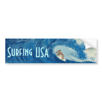 Surfing USA Bumper sticker surf art surfer sticker bumper stickers by ScenicEarthStudios Surfing USA Bumper sticker surf art surfer sticker bumper stickers