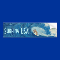 Surfing USA Bumper sticker surf art surfer sticker bumper stickers