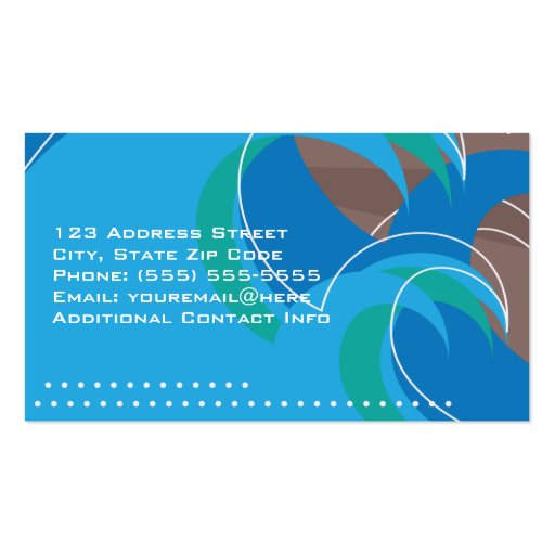 Surfing Waves Card Business Card Template (back side)