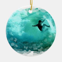 Surfing Wipeout Ornament