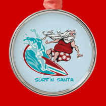 Surf'n Santa ornaments