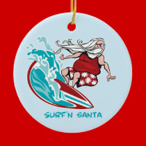 Surf'n Santa ornaments