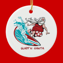 Surf'n Santa ornaments