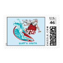 Surf'n Santa Postage Stamp