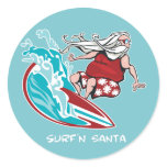 Surf'n Santa Stickers