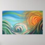 Surfs Up at Sun Down Poster posters